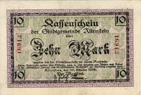 Olsztyn, 10 marek 30.10.1918 i 50 marek (3 sztuk