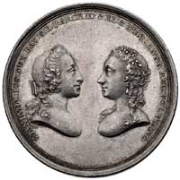 zaślubiny Marii Anny córki Augusta III z Maksymilianem Józefem elektorem bawarskim 1745 r. medal n..