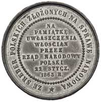 uwłaszczenie włościan przez Rząd Narodowy Polski 1863 r.- medalik nieznanego autora, Aw: Tarcza he..