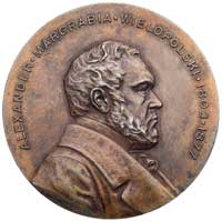 50-lecie reform Aleksandra Wielopolskiego- medal autorstwa Cz. Makowskiego 1912 r., Aw: Popiersie ..
