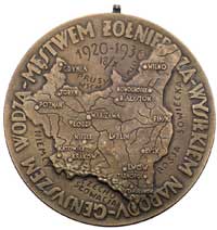 Józef Piłsudski - medal autorstwa Józefa Aumillera, j.w., Strzałk. 678, brąz 55 mm, zawieszka
