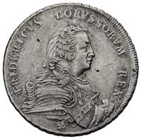 Fryderyk II 1740-1786, talar 1750/A, Berlin, Aw: Popiersie w zbroi w prawo i napis w otoku, Rw: Or..