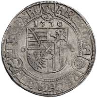Maurycy 1541- 1553, talar 1550, Annaberg, Aw: Półpostać księcia w zbroi z mieczem w prawo i napis ..