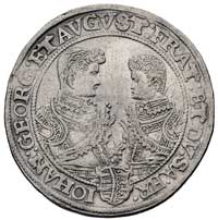 Krystian II, Jan Jerzy I i August 1601-1611 samodzielnie, talar 1606, Aw: Półpostać księcia w zbro..