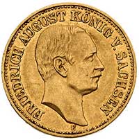 Fryderyk August III 1904-1918, 10 marek 1906/ E, Muldenhutten, J. 267, Fr. 3849, złoto, 3.97 g