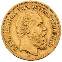 Karol 1864-1891, 10 marek 1891/F, Stuttgart, J. 294, Fr. 3874, złoto, 3.97 g