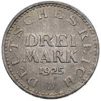 3 marki 1925/D, Monachium, J. 312, rzadkie, ładnie zachowane