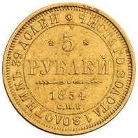 5 rubli 1854, Petersburg, Bitkin 36, Fr. 155, złoto 6.51 g