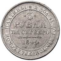 3 ruble 1844, Petersburg, Bitkin 93 (R), Fr. 160, platyna 10.27 g