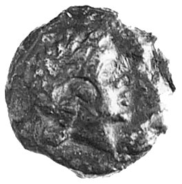 OLBIA AE-16, Aw: Głowa Apolla, Rw: Lyra, napis OΛBIO, w polu BA, ΕΙΓΡ, Sear 1686. Na awersie kontrasygnatura.