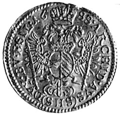 1/4 dukata 1688, Wrocław, j.w., Fr. 185, Her. 483, FbSg. 556., -RR-, ślad po uchu?.