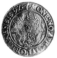 dukat 1597, Gdańsk, Aw: Popiersie i napis, Rw: Herb Gdańska i napis, Kop. II. 11., -RR-, H-Cz. 954..