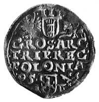 trojak 1595, Poznań, j.w., Kop. IX p. 5. b., -RR-, Wal. VII R4.
