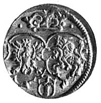 denar koronny 1621, Kraków, Aw: Monogram, Rw: Tarcze herbowe, Kop. III. 2., -RR-, H-Cz.-