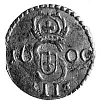 dwudenar litewski 1609, Wilno, Aw: Monogram, Rw: Pogoń, Kop. II. 3., -RR-, H-Cz.-.