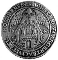 talar 1640, Toruń, Aw: Półpostać i napis, Rw: Herb Torunia i napis, Kop. III. 2., -RR-, H-Cz. 1818..