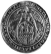 talar 1649, Toruń, Aw: Popiersie i napis, Rw: He