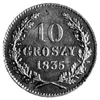 10 groszy 1835, Wiedeń, Aw: Herb Krakowa i napis, Rw: Nominał w wieńcu, Kop. 47. I., Plage 295.
