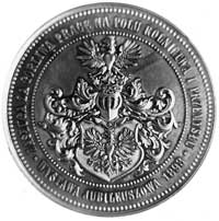 medal nagrodowy wystawy jubileuszowej w Cieszynie 1893r., Aw: Tarcza herbowa Księstwa Cieszyńskieg..