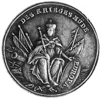 medal na pokój w Akwizgranie 1748r., Aw: Stojący