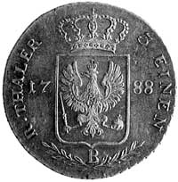 1/3 talara 1788, Wrocław, Aw: Popiersie i napis, Rw: Orzeł w tarczy i napis, Schr. 63., rzadka w t..