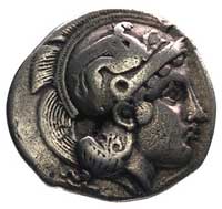 LUKANIA- Velia, stater 400-350 pne, Aw: Głowa Ateny w hełmie korynckim w prawo, Rw: Lew stojący w ..