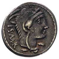L.Thorius Balbus 105 pne, denar, Aw: Głowa Junon