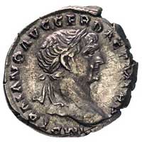 Trajan 98-117, denar, Aw: Popiersie w prawo i napis w otoku IMP TRAIANO AVG GER DAC PM TR P, Rw: S..