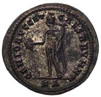 Galeriusz 305-311, duży folis-Kartagina, Aw: Głowa w wieńcu w prawo i napis w otoku GAL VAL MAXIMI..
