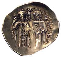 cesarstwo Nicei, Jan III Dukas Vatatzes 1222-1252, AV-hyperpyron, Aw: Chrystus na tronie, u góry l..