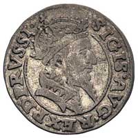 grosz 1557, Gdańsk, wcześniejszy typ z małą głową króla, Kurp. 954 (R4), Gum. 643, T. 4, rzadki