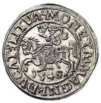 półgrosz 1549, Wilno, Kurp. 674 (R), Gum. 598, pięknie zachowana moneta