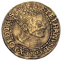 dukat 1583, Gdańsk, H-Cz. 710 (R2), Fr. 3, T. 35, złoto, 3.51 g, lekko gięty