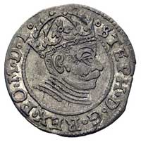 grosz 1581, Ryga, Kurp. 427 (R1), Gum. 808, moneta z końca blachy