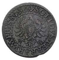 szeląg dla ziem pruskich 1584, Malbork, Kurp. (3