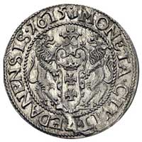 ort 1615, Gdańsk, odmiana z kropką nad łapą niedźwiedzia, Kurp. 2240 (R2), Gum. 1382, moneta była ..