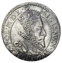 szóstak 1599, Malbork, odmiana z małą głową króla, Kurp. 1434 (R2), ale interpunkcja M · D : L ·, ..