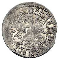 grosz 1611, Wilno, na rewersie napis LITVI, Kurp. 2077 (R), Gum. 1319, moneta z końca blachy