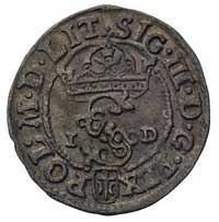 szeląg 1588, Olkusz, znak półruszt na rewersie, Kurp. 23, Gum. 825, ładny egzemplarz ze starą patyną