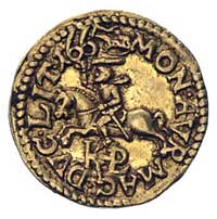 półdukat 1665, Wilno, H-Cz. 2284 (R2), Fr. 10, T. 25, złoto, 1.75 g, ładnie zachowana moneta ze st..