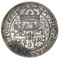 tymf 1663, Bydgoszcz, Kurp. 479, Gum. 1769, rzadko spotykany typ monety w ładnym stanie zachowania..