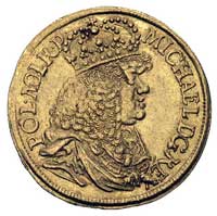 dukat 1673, Gdańsk, H-Cz. 2383 (R1), Fr. 32, T. 35, złoto 3.47 g, patyna