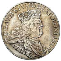 talar 1755, Lipsk, Schnee 1037 popiersie typ B, tarcza herbowa typ 2, Dav. 1617, moneta wyjęta z o..