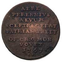trojak pamiątkowy 1767, Kraków, Plage 461, bardzo rzadka moneta wybita z okazji rocznicy wstąpieni..