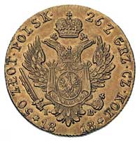 50 złotych 1818, Warszawa, Plage 2, Bitkin 784 (R), Fr. 105, złoto, 9.80 g, ładnie zachowane, patyna