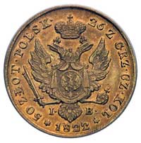 50 złotych 1822, Warszawa, Plage 107, Bitkin 789 (R), Fr. 107, złoto, moneta w pudełku PCGS -XF 40