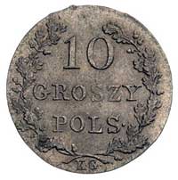10 groszy 1831, Warszawa, odmiana łapy Orła zgięte, Plage 279, rzadkie w tym stanie zachowania, pa..