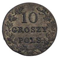10 groszy 1831, Warszawa, odmiana łapy Orła proste, Plage 276, patyna