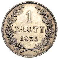 1 złoty 1835, Wiedeń, Plage 294, gabinetowy stan