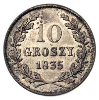 10 groszy 1835, Wiedeń, Plage 295, ładnie zachowana moneta, patyna